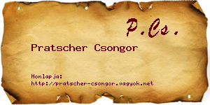 Pratscher Csongor névjegykártya